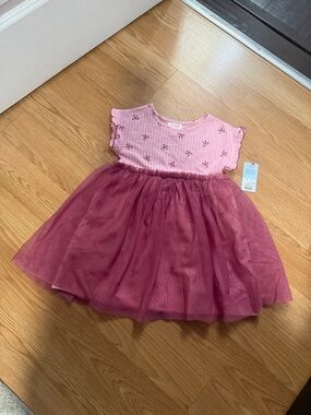 Cat & Jack Girls Dress Pink Sequin Knee Length Puff Sleeve Size 4T…248